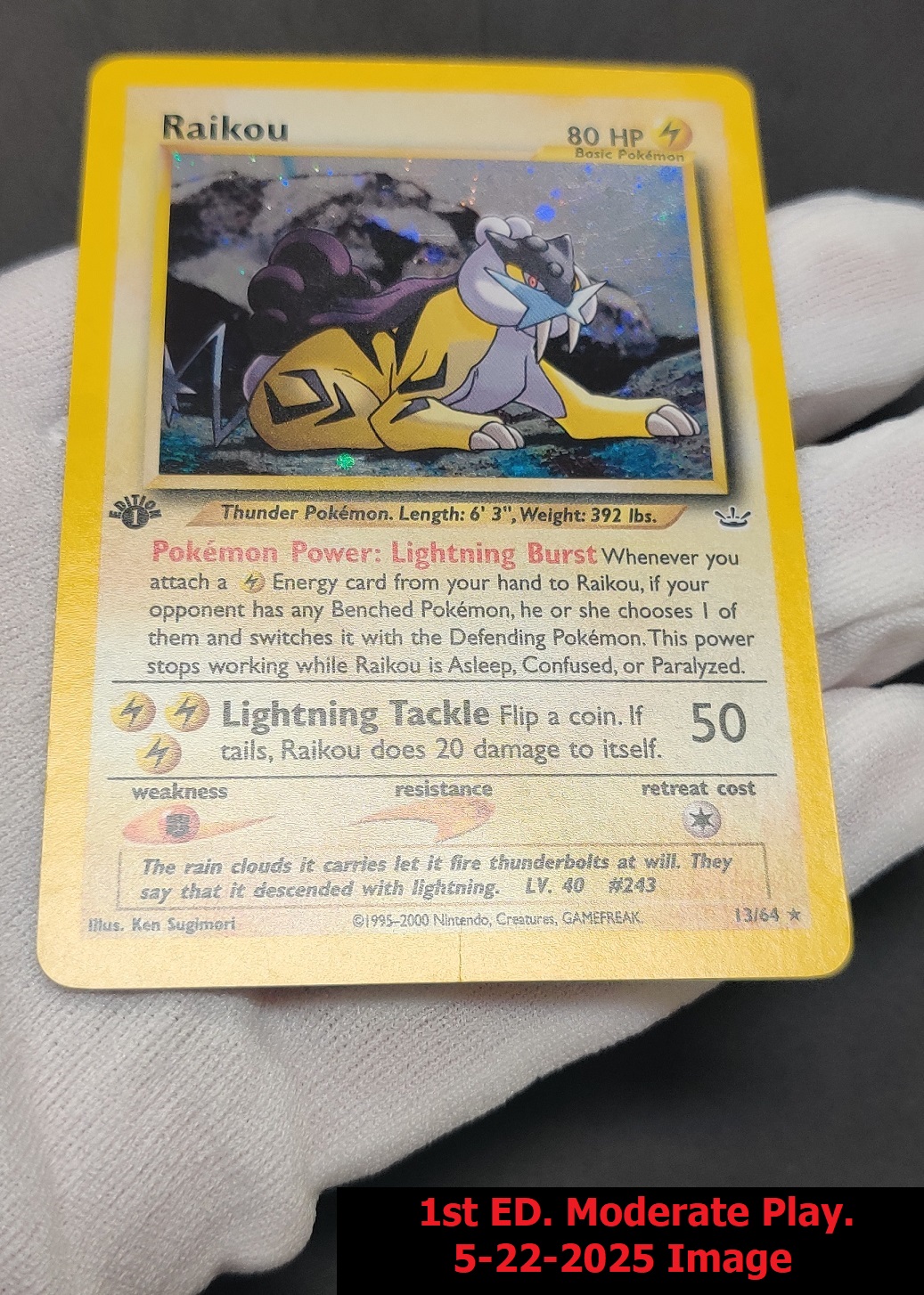 Raikou - 13/64 - Holo Rare - 1st Edition
